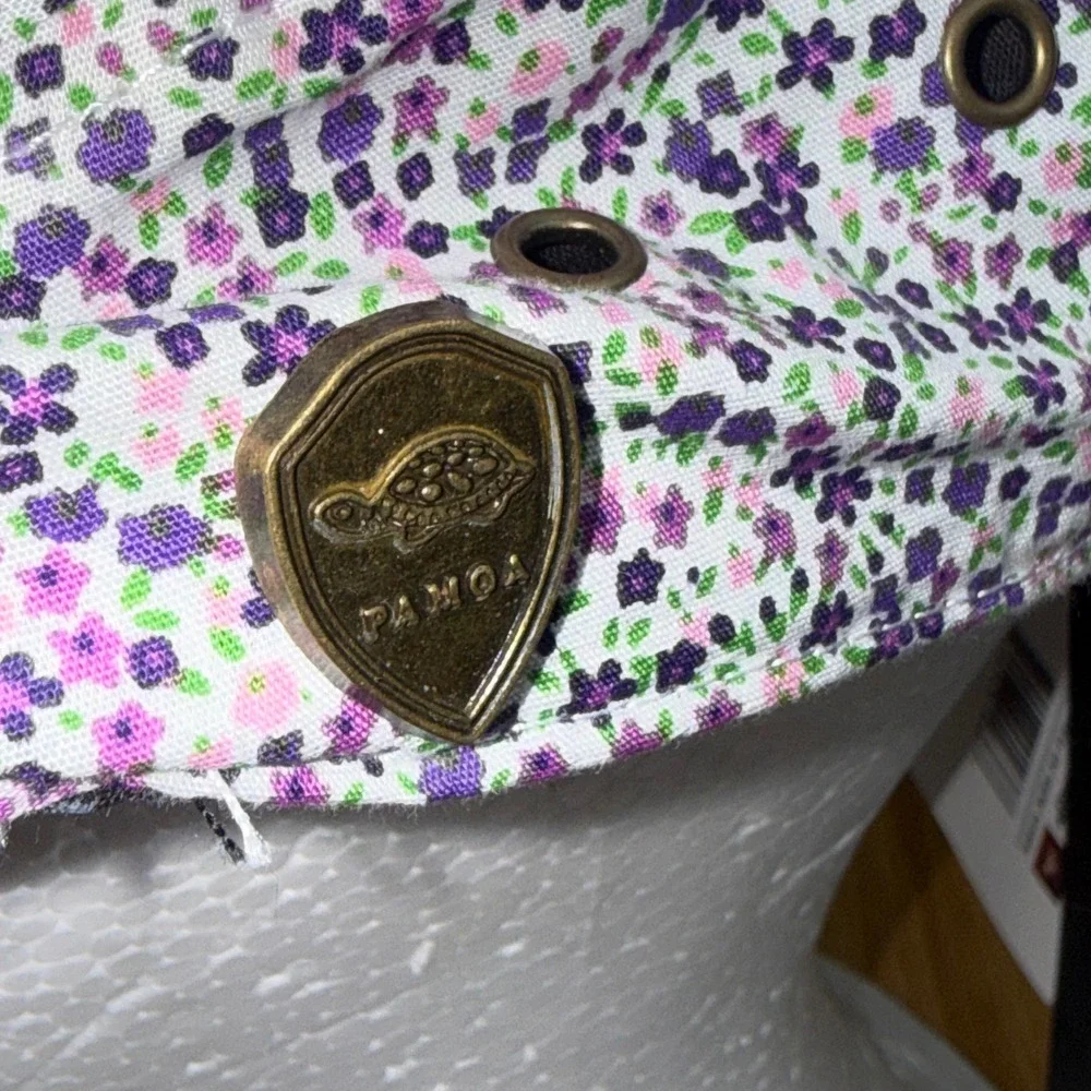 Pamoa Premium Headwear Womens Purple Floral Flat Cap Ivy Hat‎ PMV720 S/M NEW
